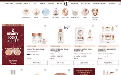 Charlotte Tilbury Beauty website screenshot