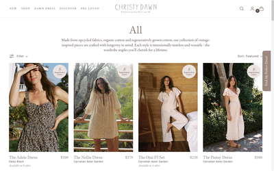 Christy Dawn website screenshot