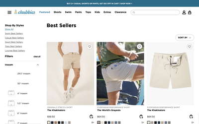Chubbies website screenshot