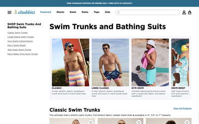 Chubbies website screenshot