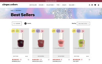 Cirque Colors website screenshot