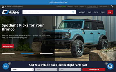 CJ Pony Parts website screenshot
