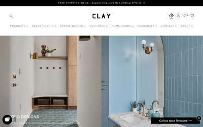 Clay Imports website screenshot