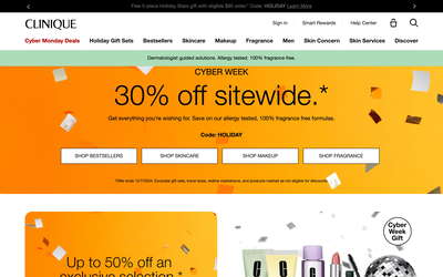 Clinique website screenshot