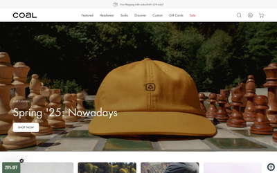 Coal Headwear website screenshot