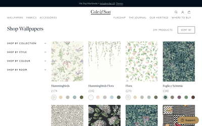 Cole & Son website screenshot