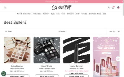 ColourPop Cosmetics website screenshot