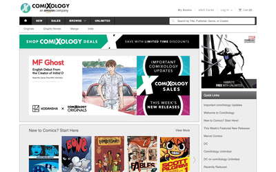 comiXology website screenshot