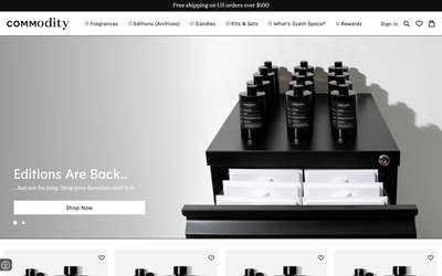 Commodity Fragrances website screenshot