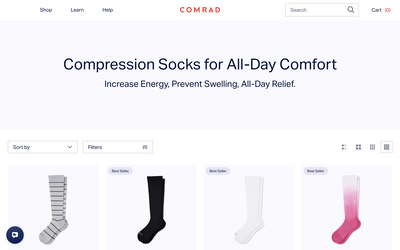 Comrad Socks website screenshot