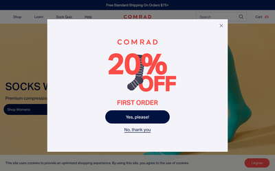 Comrad Socks website screenshot