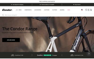 Condor Cycles website screenshot