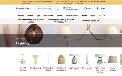 World Market website screenshot