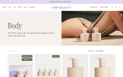 Côte Beauty website screenshot