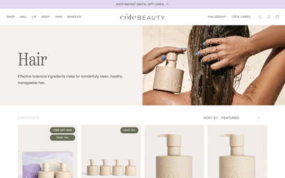 Côte Beauty website screenshot