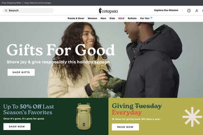 Cotopaxi website screenshot