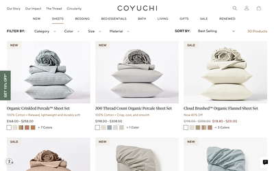 Coyuchi website screenshot