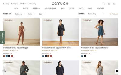 Coyuchi website screenshot