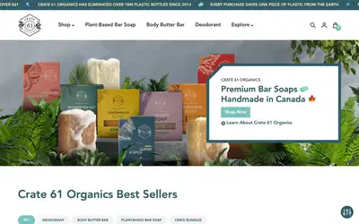 Crate 61 Organics  website screenshot