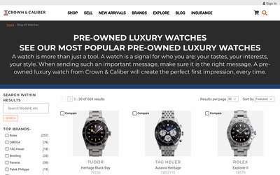 Crown & Caliber website screenshot