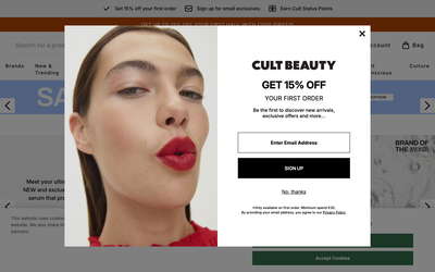Cult Beauty website screenshot