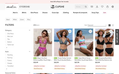 Cupshe website screenshot
