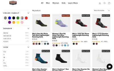 Darn Tough website screenshot