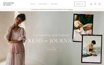 Daughters of India website screenshot