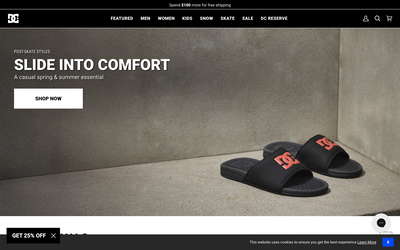 DC Shoes website screenshot