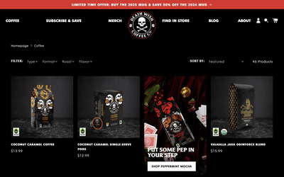 Death Wish Coffee website screenshot