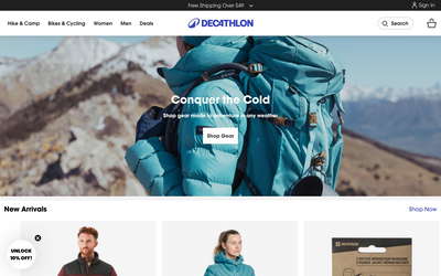 Decathlon website screenshot