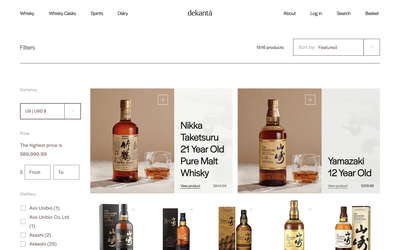 dekantā website screenshot