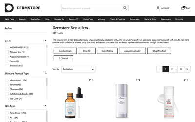 Dermstore website screenshot