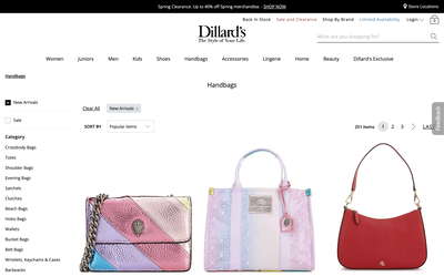 Dillard's website screenshot