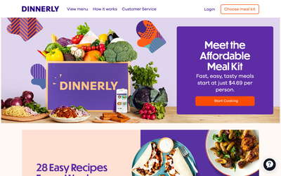 Dinnerly website screenshot
