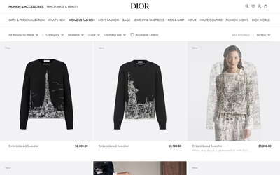 Dior website screenshot