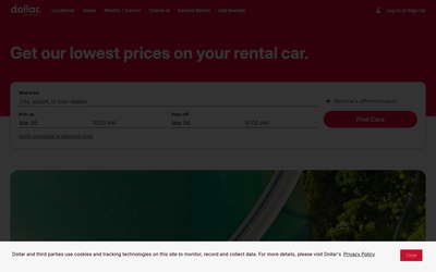 Dollar Rent A Car website screenshot