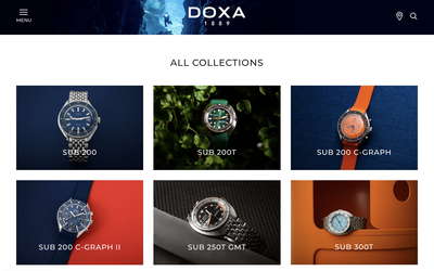 DOXA Watches website screenshot