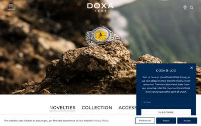 DOXA Watches website screenshot