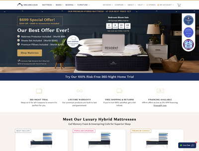 DreamCloud Sleep website screenshot