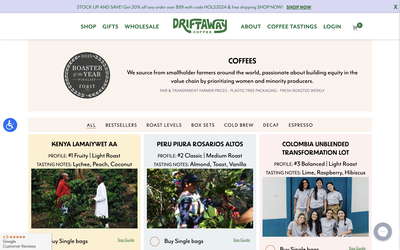 Driftaway Coffee website screenshot