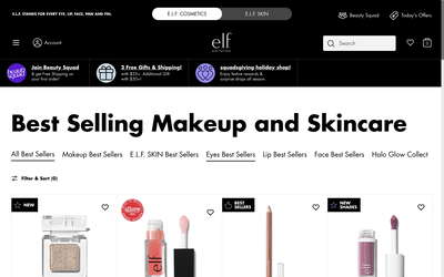 e.l.f. Cosmetics website screenshot