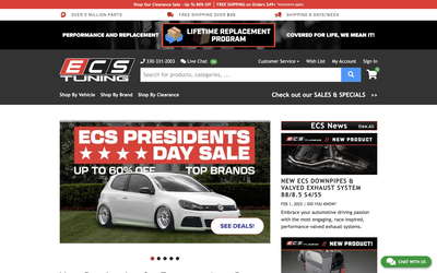 ECS Tuning website screenshot