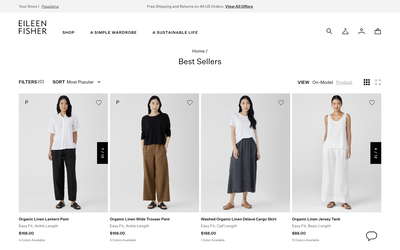 EILEEN FISHER website screenshot