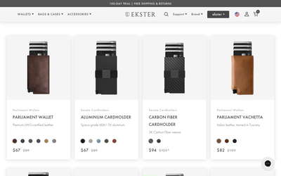 Ekster website screenshot