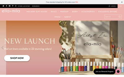 ella+mila website screenshot