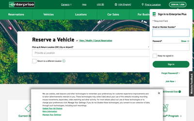 Enterprise Rent-A-Car website screenshot