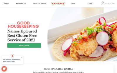 Epicured website screenshot