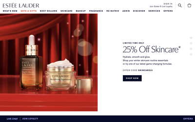 Estée Lauder website screenshot