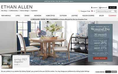 Ethan Allen website screenshot
